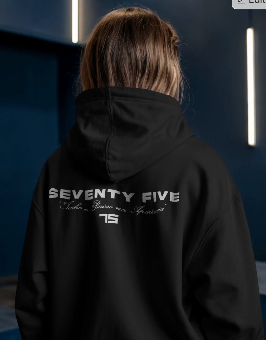 Seventy Five Crew Hoodie - Preto